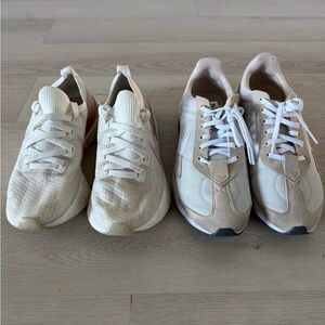 Lot Of 2 Nike Air White Sneakers - Classic Athletic Shoes Women’s Size 8 & 8.5